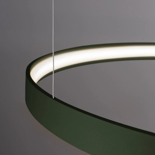 LED lustr RIO 3 moderní zelená olivová nastavitelný do obýváku, kuchyně a jídelny