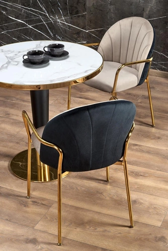 Kulatý jídelní stůl bílý mramor Mosa Intesi moderní glamour na jedné noze do jídelny a obýváku