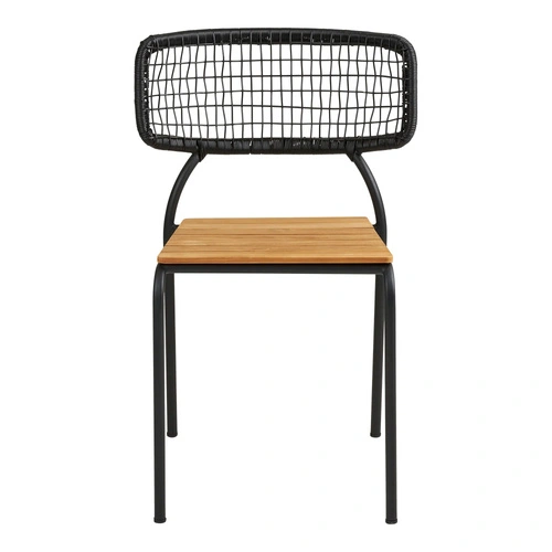 Židle Nashville z černého týkového dřeva do jídelny a obýváku