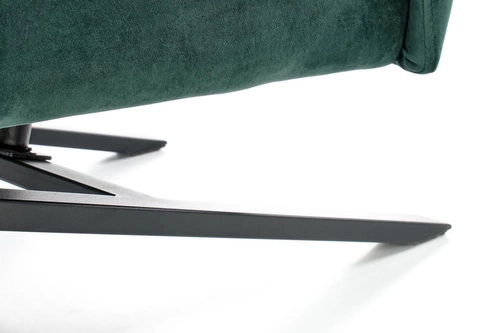 Relaxační křeslo Varis zelený samet glamour do obýváku na černých nohách