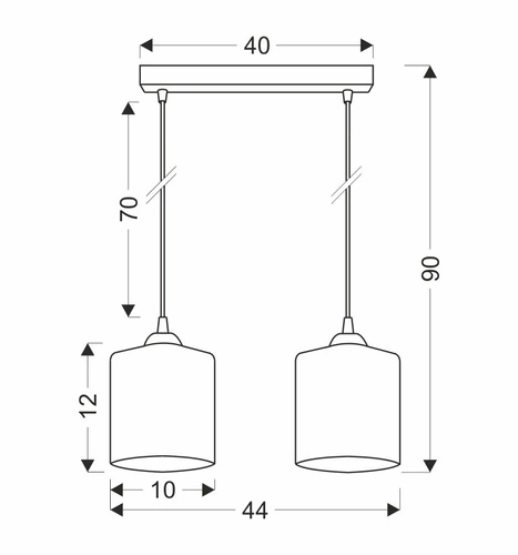 Stropní lampa Serena černá 2x40 E27 zlaté stínítko