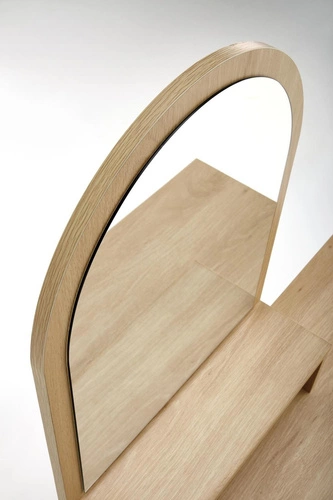 Boho toaletní stolek Makar se zrcadlem a zásuvkami do ložnice, přírodní a černý