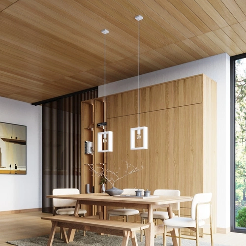 Závěsné svítidlo ARIES bílé skandinávský styl do obýváku a jídelny s nastavitelnou výškou