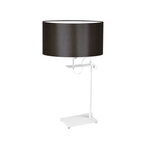 Noční lampa Alaska moderní s hnědým stínidlem a bílou základnou do ložnice 55 cm