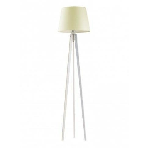 Stojací lampa do obýváku Curacao moderní dřevěná s ecru stínidlem Lysne 158 cm