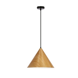 Dunca 32 závěsná lampa černá 1x40 E27 stínidlo světlý dub