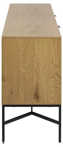 Komoda Jaipur industriální dub artisan se zásuvkou a frézovaným čelem 180 cm do obýváku