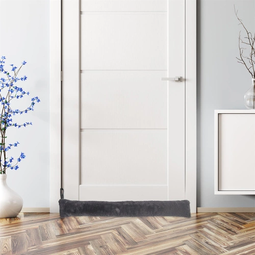 Intesi zarážka pod dveře proti průvanu černá 90 cm moderní látka