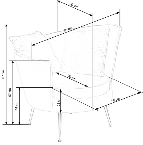 Relaxační křeslo Modin sametové černé glamour do obýváku s područkami Intesi