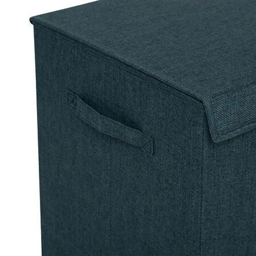 Skládací modrý prádelní koš se 2 přihrádkami Colorama 74l do koupelny klasický MDF