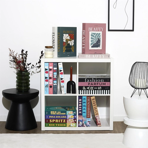 Intesi dekorační box kniha bílý kartonový do obýváku a ložnice klasický