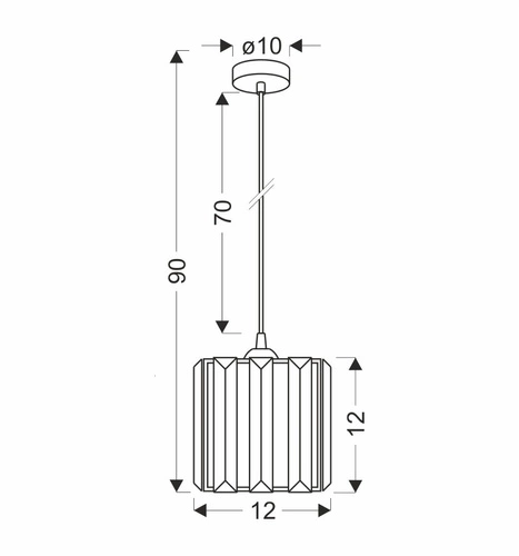 Závěsná lampa Glassia černá 1x40 E27 stínidlo černé+čiré krystaly