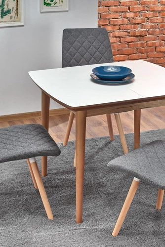 Rozkládací jídelní stůl Terra bílý mat dub moderní loft 90-190x80 cm Intesi