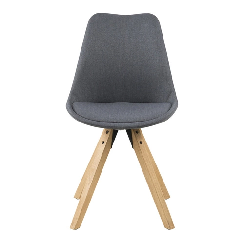 Čalouněná židle Dima Actona šedá skandinávská do jídelny a obývacího pokoje na dřevěných nohách