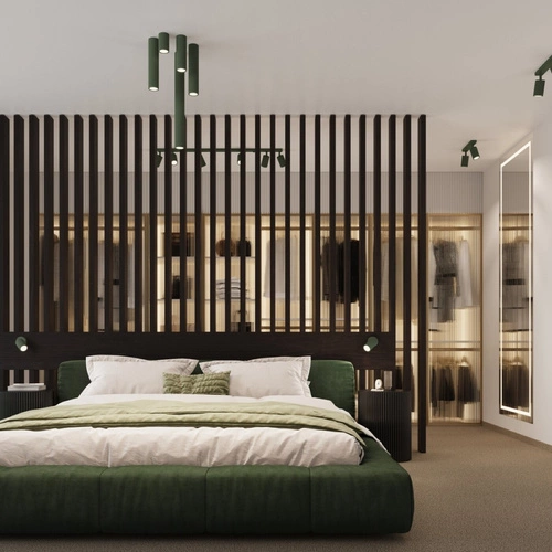 Stropní svítidlo KARBON 3P olivově zelené moderní do obýváku a ložnice hliník