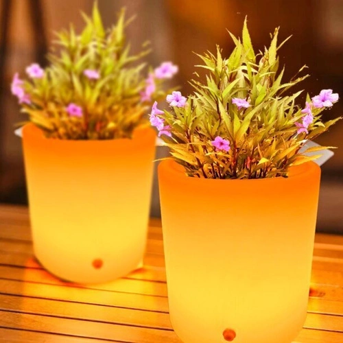 Zahradní lampa květináč FLOWER POT S LED RGBW 16 barev 29 cm