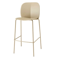 Barová židle s opěrkou Mentha béžová 65 cm moderní do kuchyně a k ostrůvku SCAB