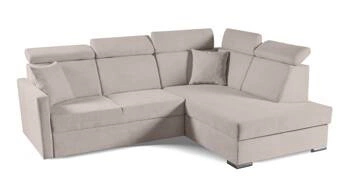 Rohová rozkládací pohovka do obýváku Mils XL béžová skandinávský pravá Intesi