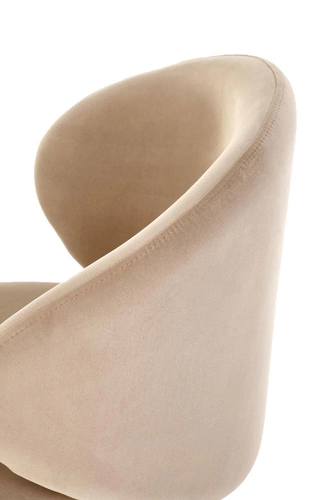 Barová židle Nafan béžová sametová s opěrkou do kuchyně a jídelny moderní Intesi 63 cm