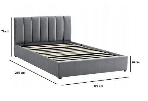 Čalouněná postel Lexington 120x200 šedá s úložným prostorem do ložnice