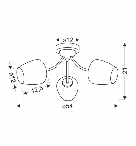 Stropní svítidlo Zina klasické skleněné bílé 3bodové do obýváku a jídelny patina