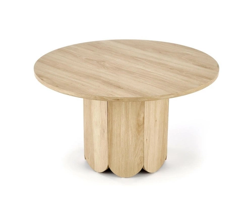 Kulatý konferenční stolek Puro 80 cm dřevěný skandinávský do obýváku přírodní