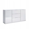 Vysoká bílá komoda Merle s zásuvkami moderní do obývacího pokoje 160 cm lesk