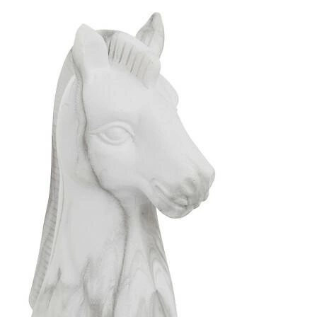 Dekorační šachová figurka Olen Skokan glamour bílý mramor do obýváku Atmosphera 26,5 cm