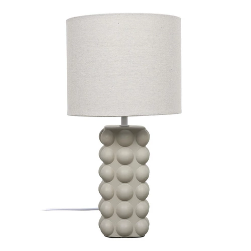 Noční lampička do ložnice Ramil keramická béžová moderní s textilním stínidlem Intesi 40 cm