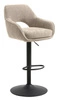 Barová židle Cowley béžová čalouněná, výškově nastavitelná s područky do kuchyně
