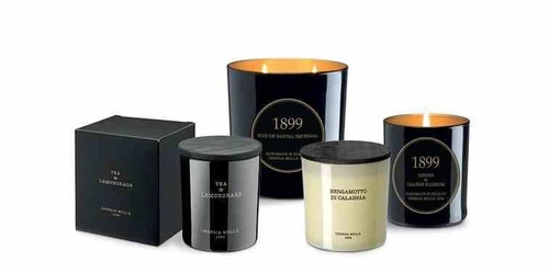 Vonná sójová svíčka Cereria Molla Boutique Tea & Lemongrass 600g černá do obývacího pokoje