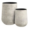 Sada 2 květináčů Hou metal velký dekorativní květináč do obýváku béžový