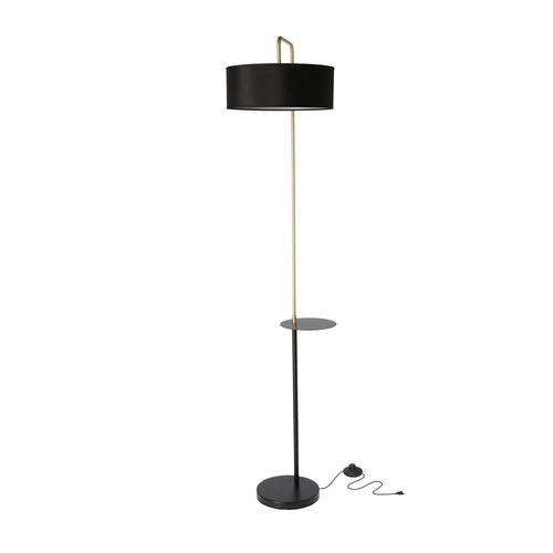 Stojací lampa Impact černá+zlatá matná 1x40W E27 stínítko černé