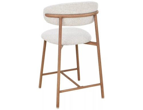 Čalouněný barový stůl Pasco Slim béžový s opěrkou do kuchyně 61 cm