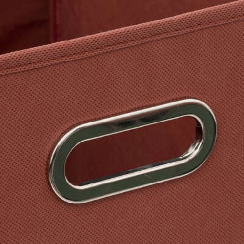 Látkový úložný box do regálu 31x31 cm s kovovým úchytem 5five simply smart terakota