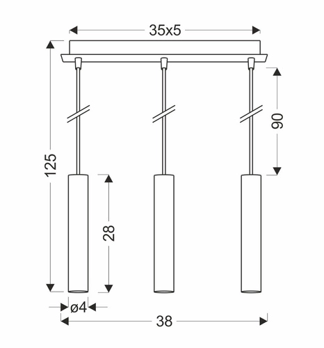 Závěsné svítidlo Dallas zlaté 3bodové moderní do obýváku a nad kuchyňský ostrůvek Ledea