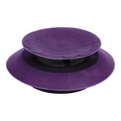 Silikonová zátka do dřezu fialová Intesi kulatá odolná do kuchyně