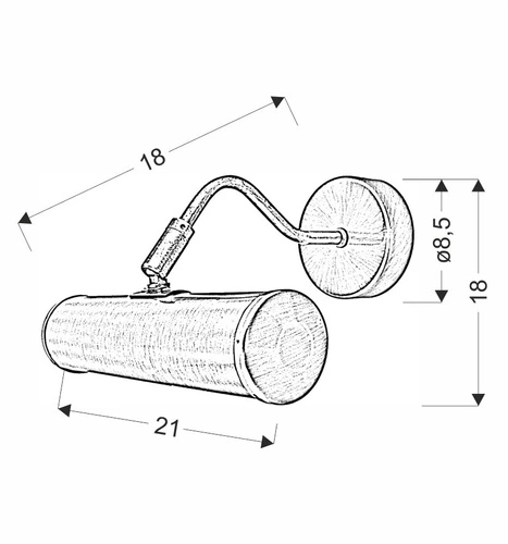 Nástěnné svítidlo Renoir moderní kovové saténové nastavitelné do obývacího pokoje a ložnice CANDELLUX