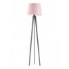 Stojací lampa Curacao moderní s růžovým stínidlem dřevěná do obýváku Lysne 158 cm