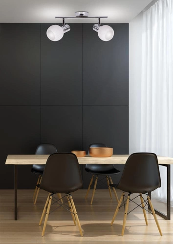 Moderní stropní svítidlo Turno 2bodové skleněné chrom do obýváku a kuchyně