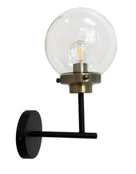 Nástěnné svítidlo Objektiv černá+patina matná 1x40W E14 čirý difuzor