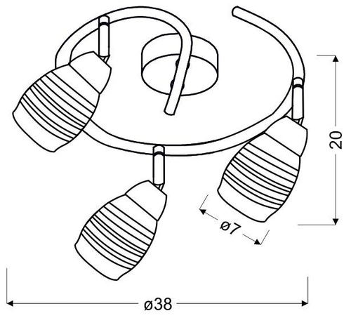 Moderní stropní svítidlo Jubilat chrom, 3bodové, do obýváku a kuchyně s nastavitelným stínidlem
