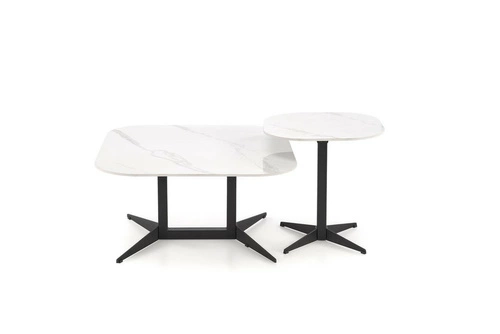 Velký čtvercový konferenční stolek Dalita bílý mramor moderní loftový do obývacího pokoje Intesi