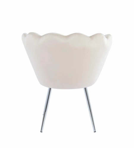 Čalouněná sametová jídelní židle Fiona Intesi béžová s područkami ve stylu glamour