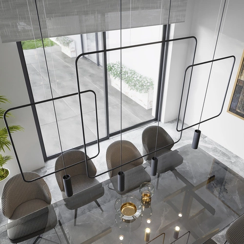 Závěsné svítidlo RANA 1 černé moderní nad jídelní stůl do obýváku kovové 175 cm