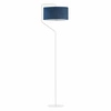 Stojací lampa do obýváku TESALLIA modrá sametová s elegantním stínidlem moderní Lysne 156 cm