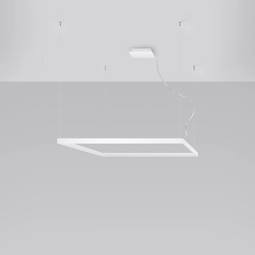 LED lustr Nelya L bílý moderní čtvercový do obýváku a nad stůl 110 cm Thoro