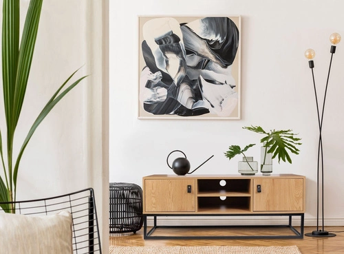 TV stolek Abbott dub černý 117 cm skandinávský do obývacího pokoje moderní Intesi