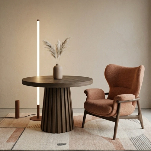 Stojací lampa do obývacího pokoje TRANG hnědá moderní LED 4000K