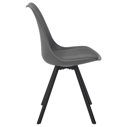 Čalouněná židle Atom Intesi šedá do jídelny a obýváku moderní s kovovými nohami